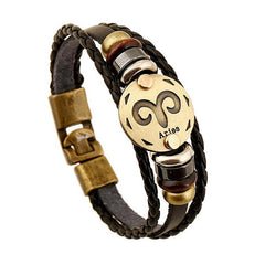 Zodiac Signs , Constellations  Leather Bracelet  2017 Unisex