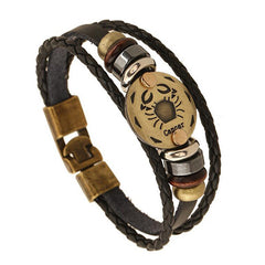 Zodiac Signs , Constellations  Leather Bracelet  2017 Unisex