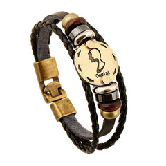 Zodiac Signs , Constellations  Leather Bracelet  2017 Unisex