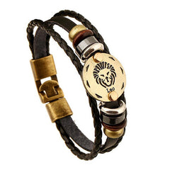 Zodiac Signs , Constellations  Leather Bracelet  2017 Unisex