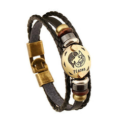 Zodiac Signs , Constellations  Leather Bracelet  2017 Unisex