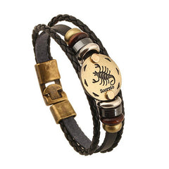 Zodiac Signs , Constellations  Leather Bracelet  2017 Unisex