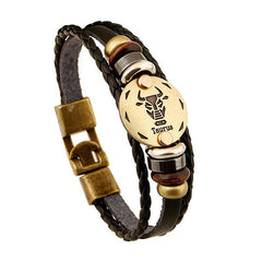 Zodiac Signs , Constellations  Leather Bracelet  2017 Unisex