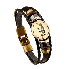 Zodiac Signs , Constellations  Leather Bracelet  2017 Unisex